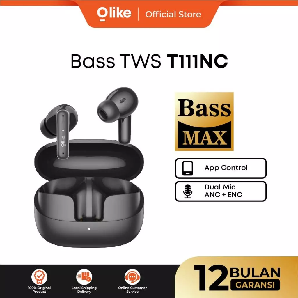 OLIKE TWS App T111NC ANC ENC True Wireless Headset Stereo | Playing Time Up to 35 jam Earphones Bluetooth 5.3 Bass Max