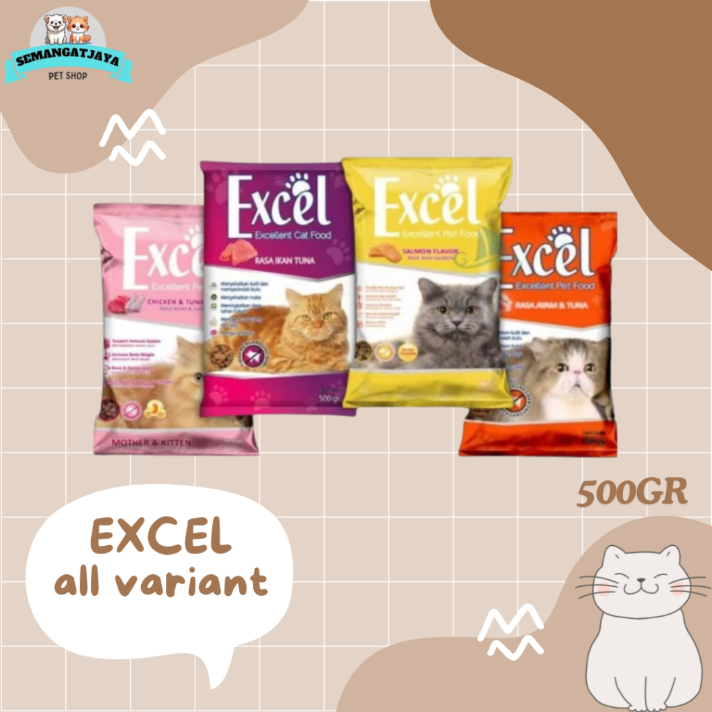 Jual Makanan Kucing - EXCEL ADULT & KITTEN ALL VARIANT 500GR (FRESHPACK ...