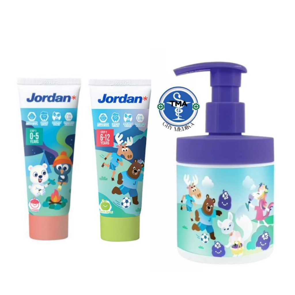 Jual Promo Jordan ToothPaste Kids 75g Step 1 Strawberry Step 2 Grape ...