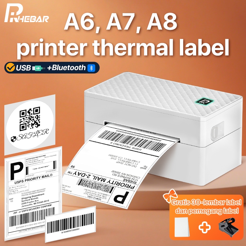 Jual Rhebar Printer Label Termal BY-482BT A6 Printer Sticker Printer ...