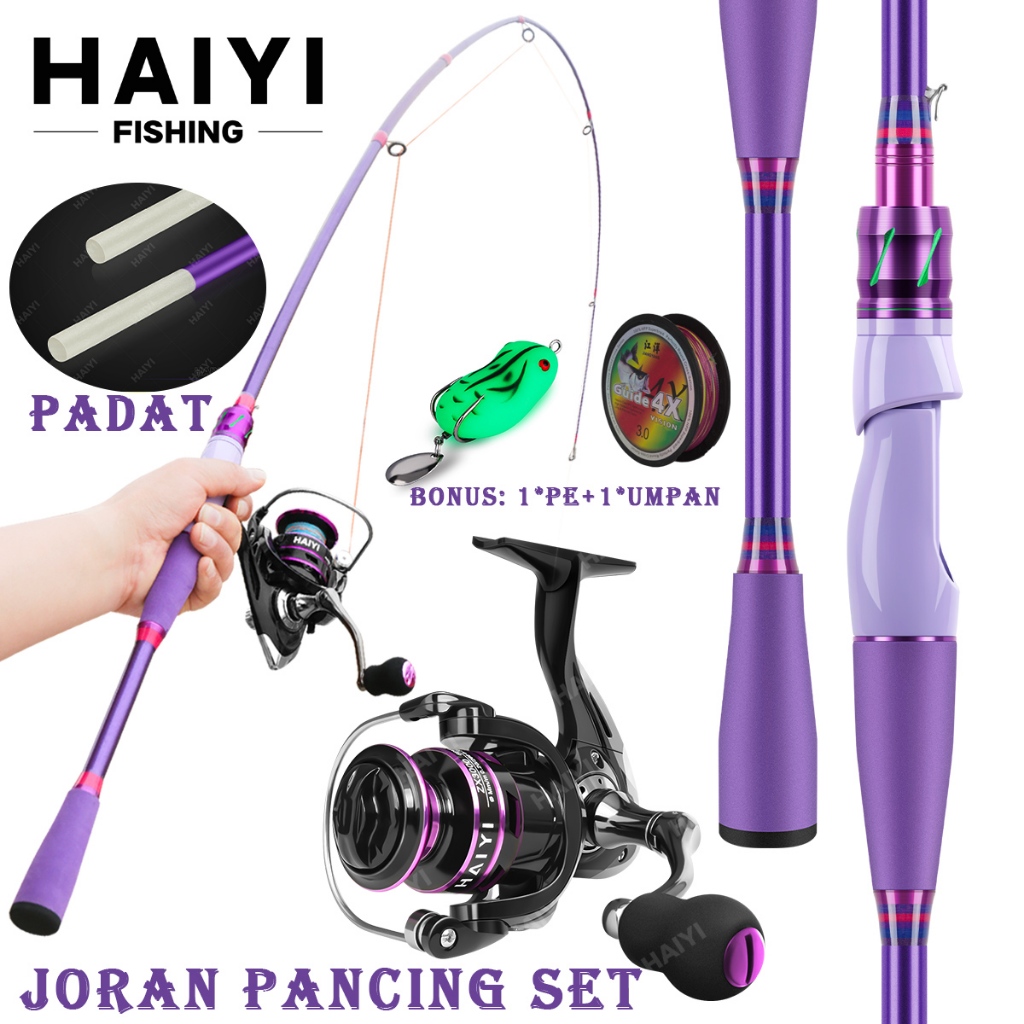 HAIYI FISHING Baru Ultra Ringan Casting Rod Medium Joran Pancing Karbon M Gaya Baru Joran Melompat Spin Power2000-4000 Reel Pancing bouns Senar Pancing Umpan Combo pancingan set lengkap joran pancing set