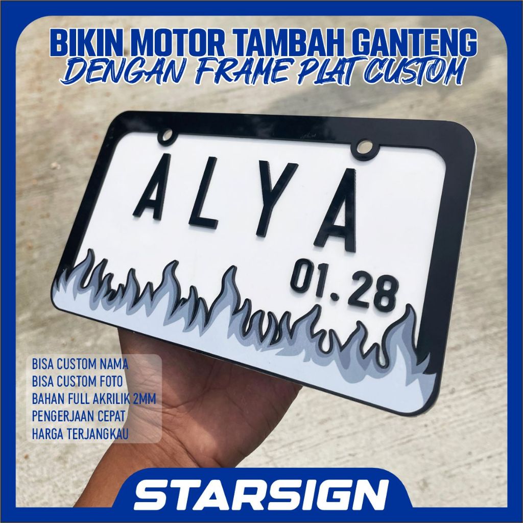 Jual STARSIGN CUSTOM FRAME PLAT NOMOR VIRAL MODEL JDM SUDAH PNP SEMUA ...