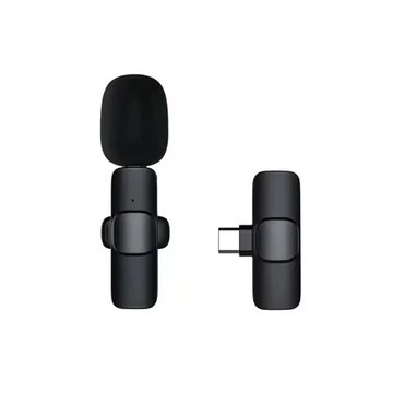 Wireless Lavalier Microphone Untuk IPhone Android Untuk YouTube Wawancara Vlog Podcast