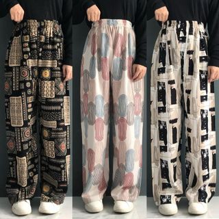 Celana Kulot Rayon Highwaist Motif Remaja