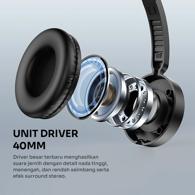 ROBOT Headphone Wired 3.5mm with Adjustable Mikrofon Bass Driver 40mm Headset Kabel RH-P30 Original - Garansi 1 Tahun