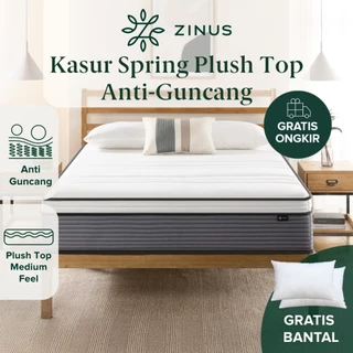 [Gratis Bantal] Spring Bed Kasur Zinus Plush Top Mattress In a Box GRATIS ONGKIR