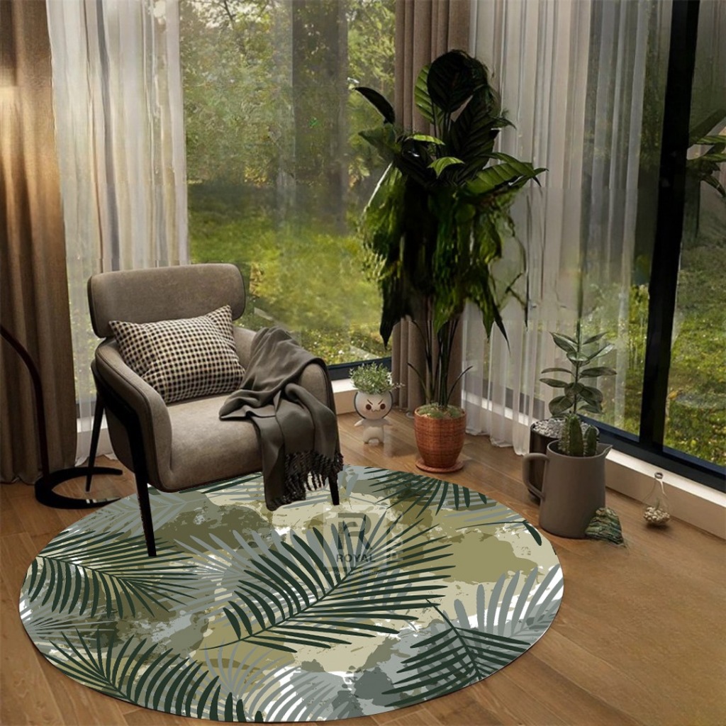 Jual Karpet Bulat Lantai Tropical Anti Slip 100x100 cm By Royal Rugs ...