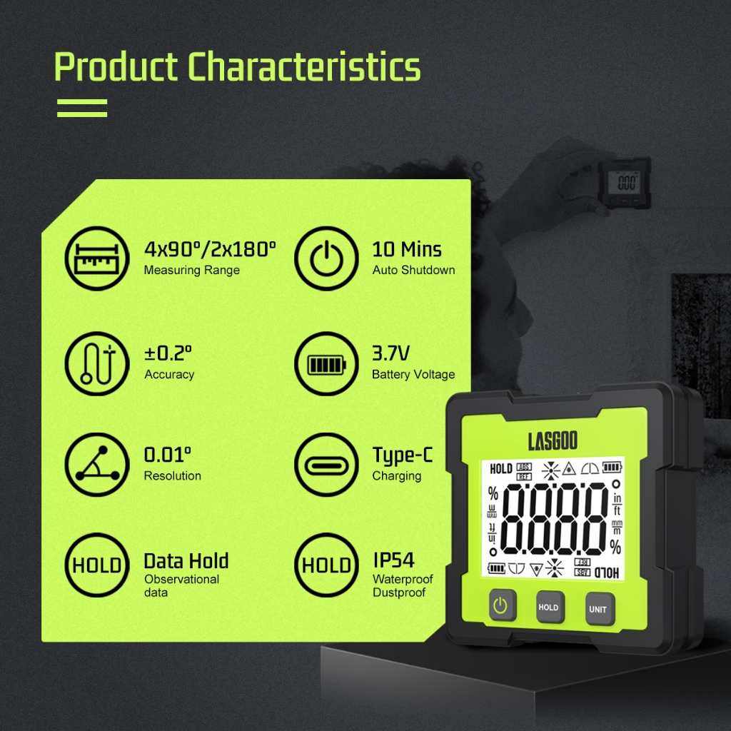 Jual 【New Arrivals】LG-ANGLE Rechargeable Inclinometer Digital Alat Ukur ...