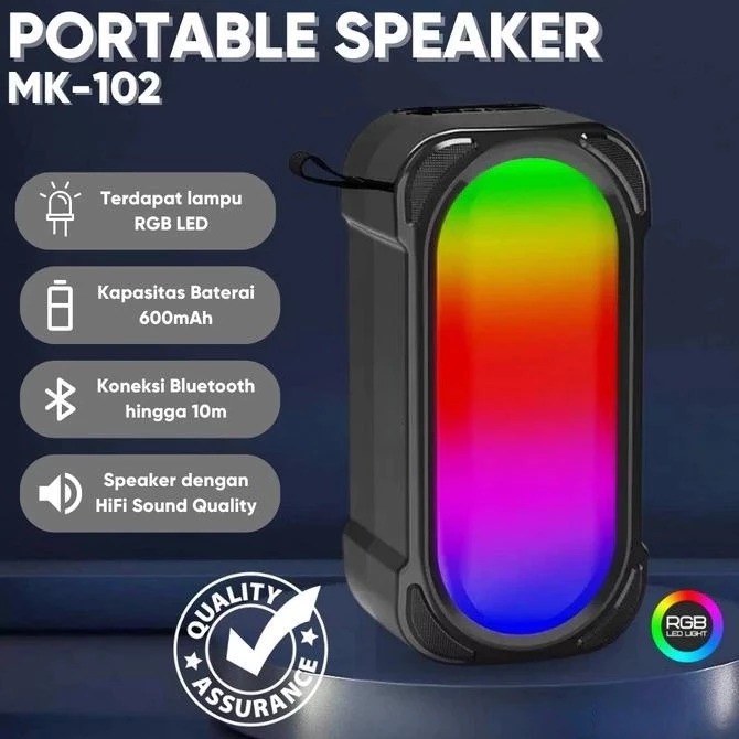 Jual SPEAKER BLUETOOTH RGB LED MK-102//Speaker Bluetooth Portable Mini ...