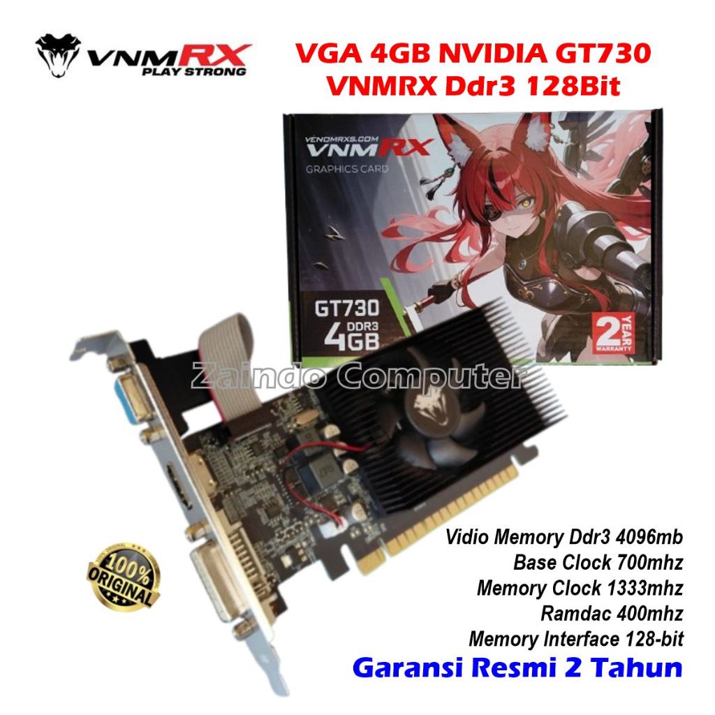 Placa De Vídeo Gaming Nvidia Geforce Gt730 4gb Ddr3 Hdmi Vga | Frete grátis