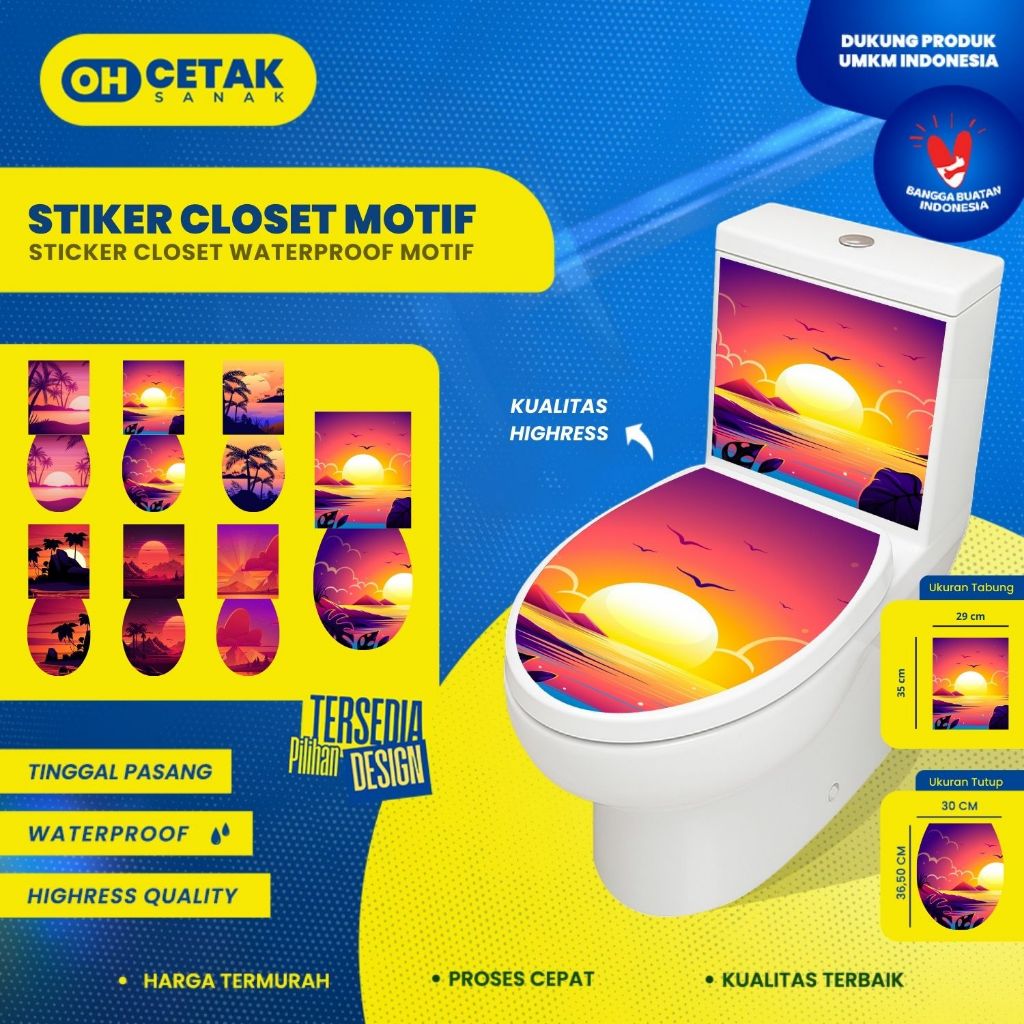 Jual Stiker Toilet Closet [Sepasang] Sunset Full Body | Stiker Kloset ...