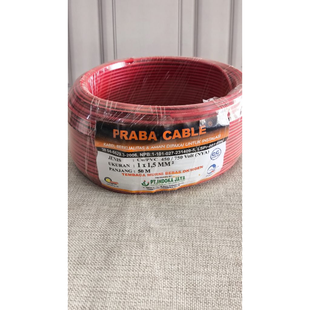Jual kabel praba 1×1,5 harga per meter | Shopee Indonesia