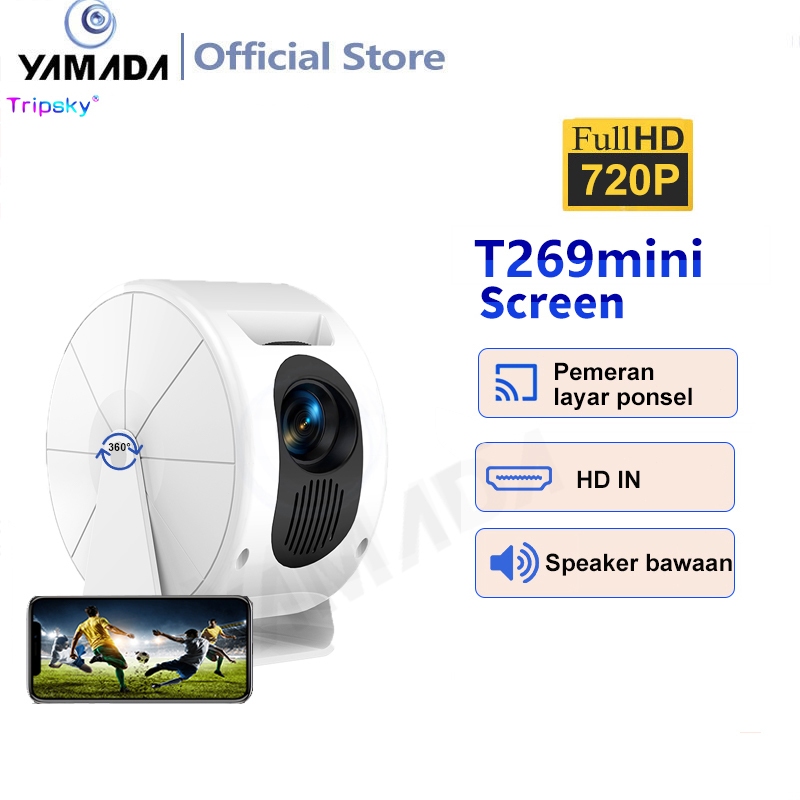 Jual Proyektor Mini T269mini Layar 720p Portabilitas Proyektor 360 ...