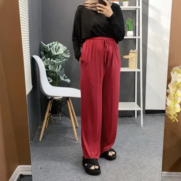 Alodiya Basic Celana Kulot Tali Jersey Premium Alodiya