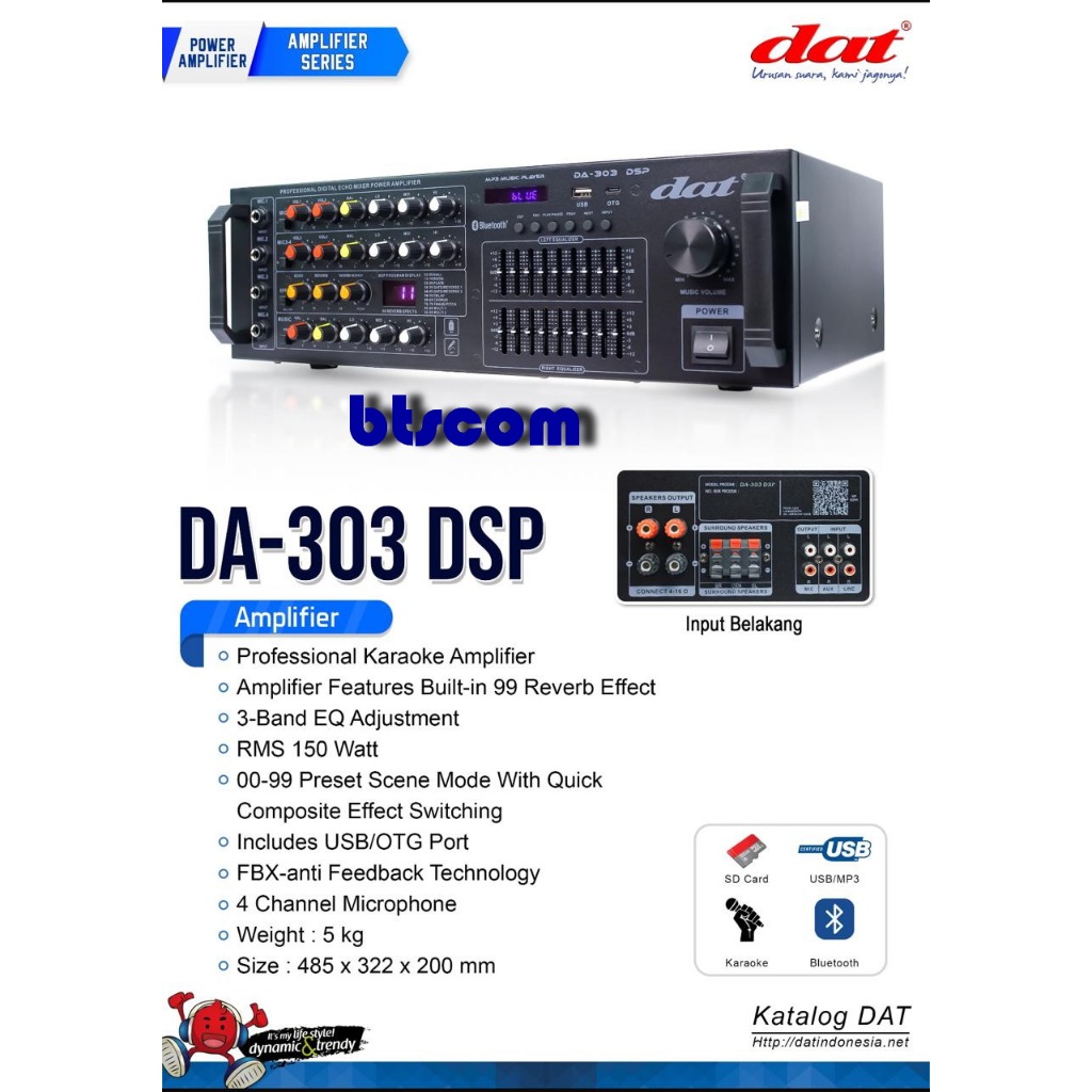 Jual AMPLI DAT DA303 DSP / DA 303DSP AMPLIFIER DAT EQUALIZER PLUS ...