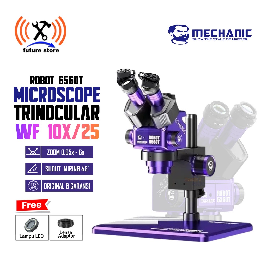 Jual MECHANIC MICROSCOPE STEREO ROBOT 6560T B11 TRINOCULAR ORIGINAL ...