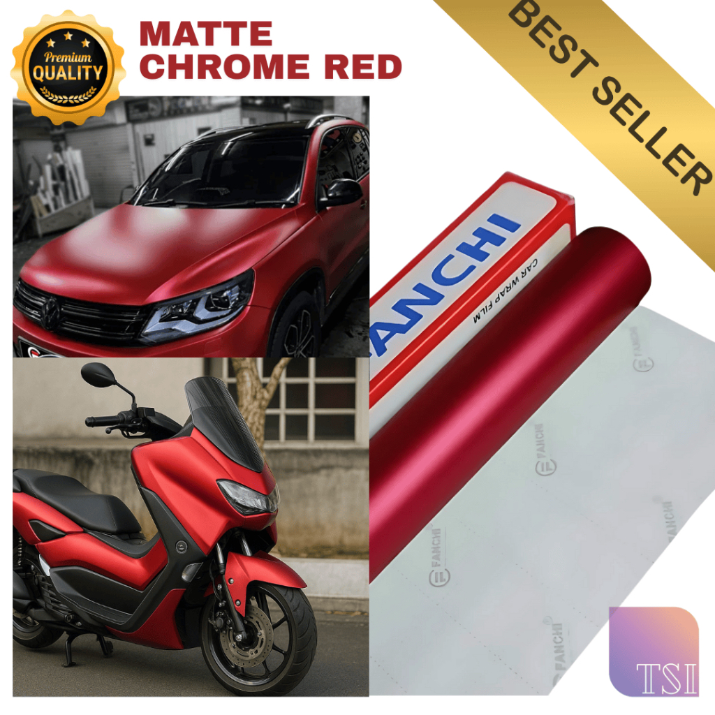Jual Skotlet Matte Chrome Red FC 572 Fanchi Stiker Doff Krom Metallic ...