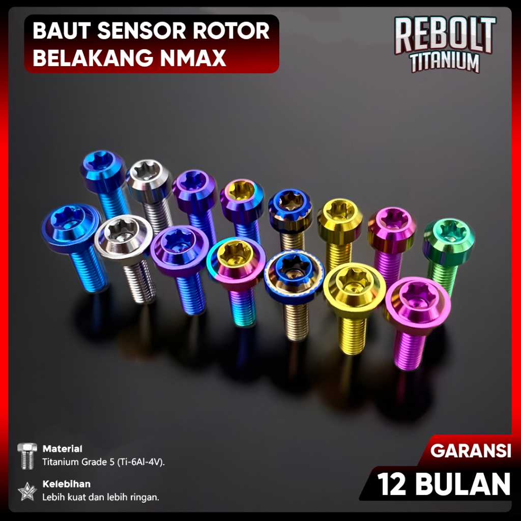 Jual Baut Probolt Titanium Rotor Sensor Belakang Nmax Grade 5 REBOLT ...