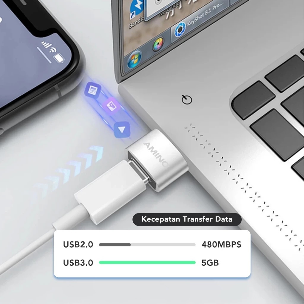 Jual AMINO Mini OTG Adapter USB 3.0 TO TYPE C Transfer & OTG Function ...