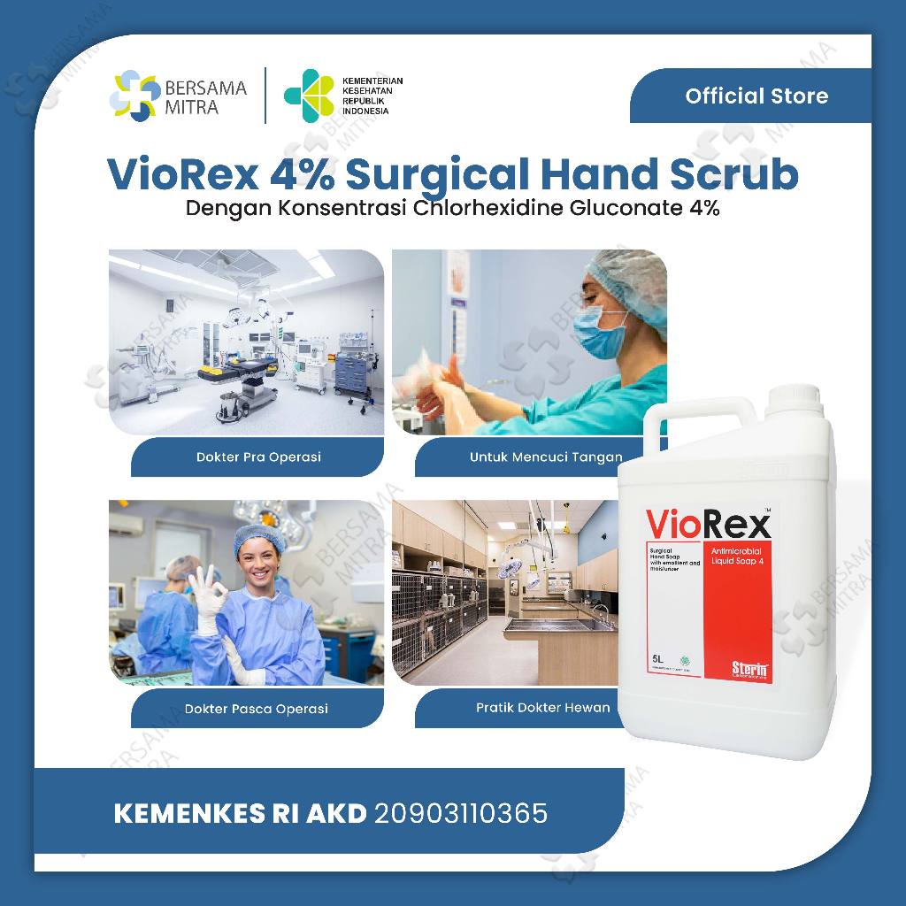 Jual VioRex Antimicrobial Surgical Liquid Soap - Galon 5L | Shopee ...