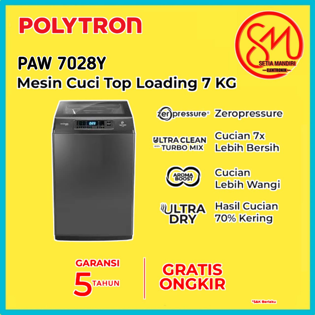 Jual POLYTRON Mesin Cuci 1 Tabung Zeromatic Hijab 7 8 9 10 KG PAW ...