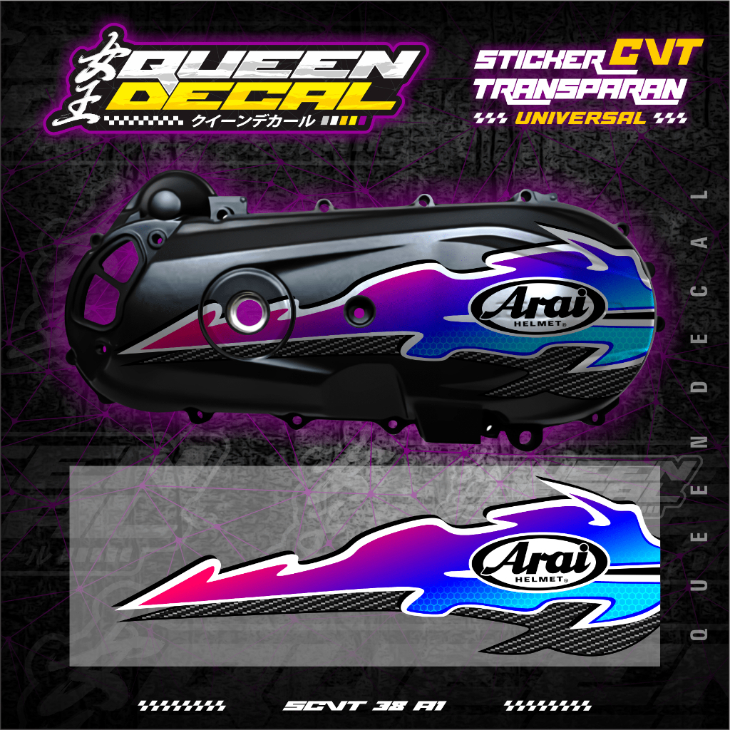 Jual STICKER TRANSPARAN VARIASI BLOCK CVT-MOTIF API GRADASI BIRU UNGU ...