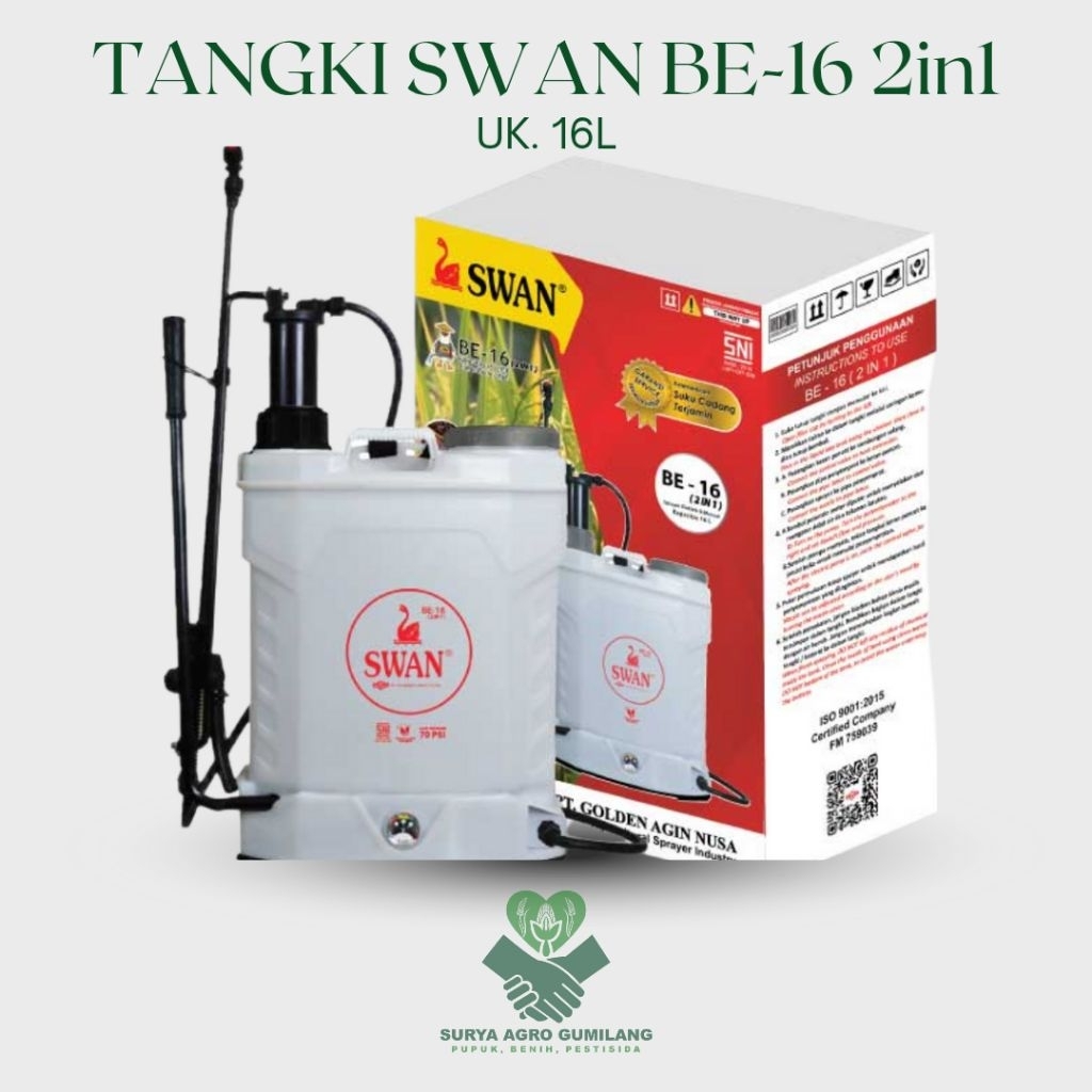 Jual Tangki Semprot SWAN Sprayer SWAN BE-16 2IN1 16 Liter Alat Semprot ...