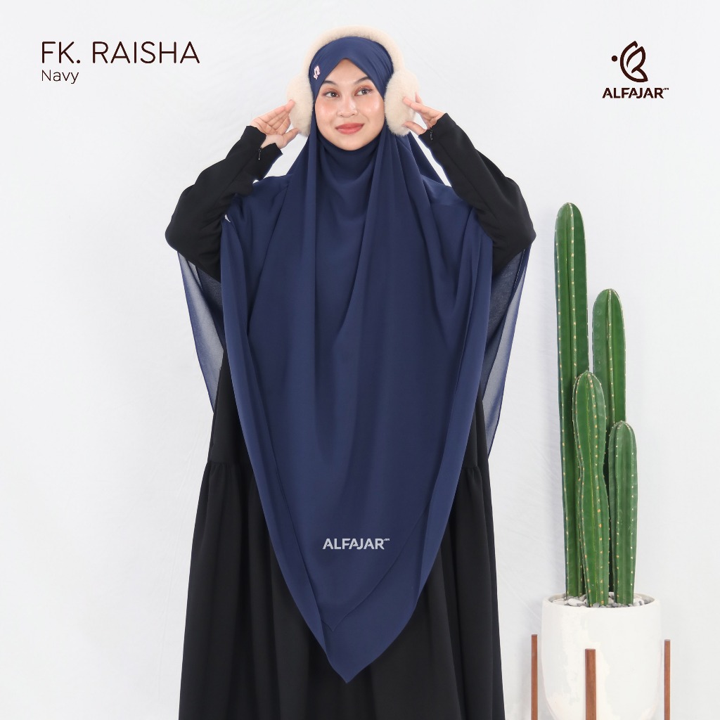 Alfajar Frenchkhimar Ceruty Jumbo RAISHA Dua Layer Free Cadar Tali Model Runcing Dan Oval