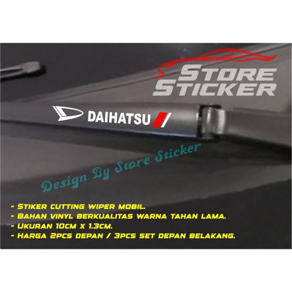 Jual jual sticker wiper mobil daihatsu all tipe 2pcs/3pcs set wiper ...