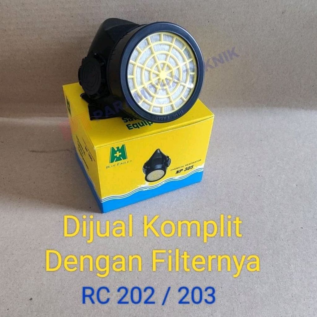 Jual Masker Blue Eagle NP305 + filter RC202 / RC203 chemical respirator ...