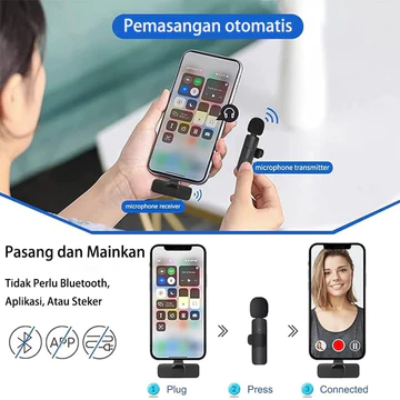 Microphone Mic Clip On Lavalier Youtuber Wireless Usb Mikrofon Nirkabel Portable Wireless USB