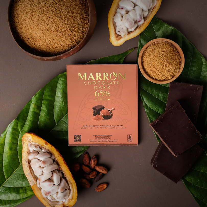 Jual Marron Chocolate Couverture Dark 65% Cocoa 50gr | Cokelat Vegan ...