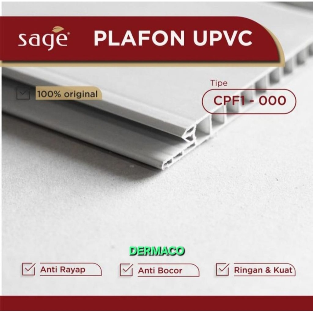 Jual PLAFON PVC / PLAFON UPVC SAGE CPF1-000 20CM X 400CM / PLAFON UPVC ...