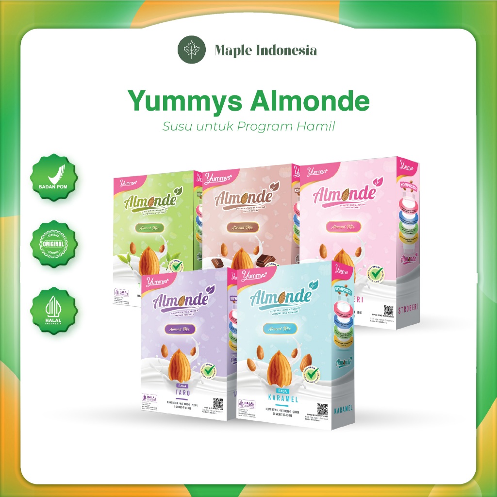 Jual Mapleid - [BELI 3 LEBIH HEMAT] Yummys ALMONDE PREMIUM ALMOND untuk ...
