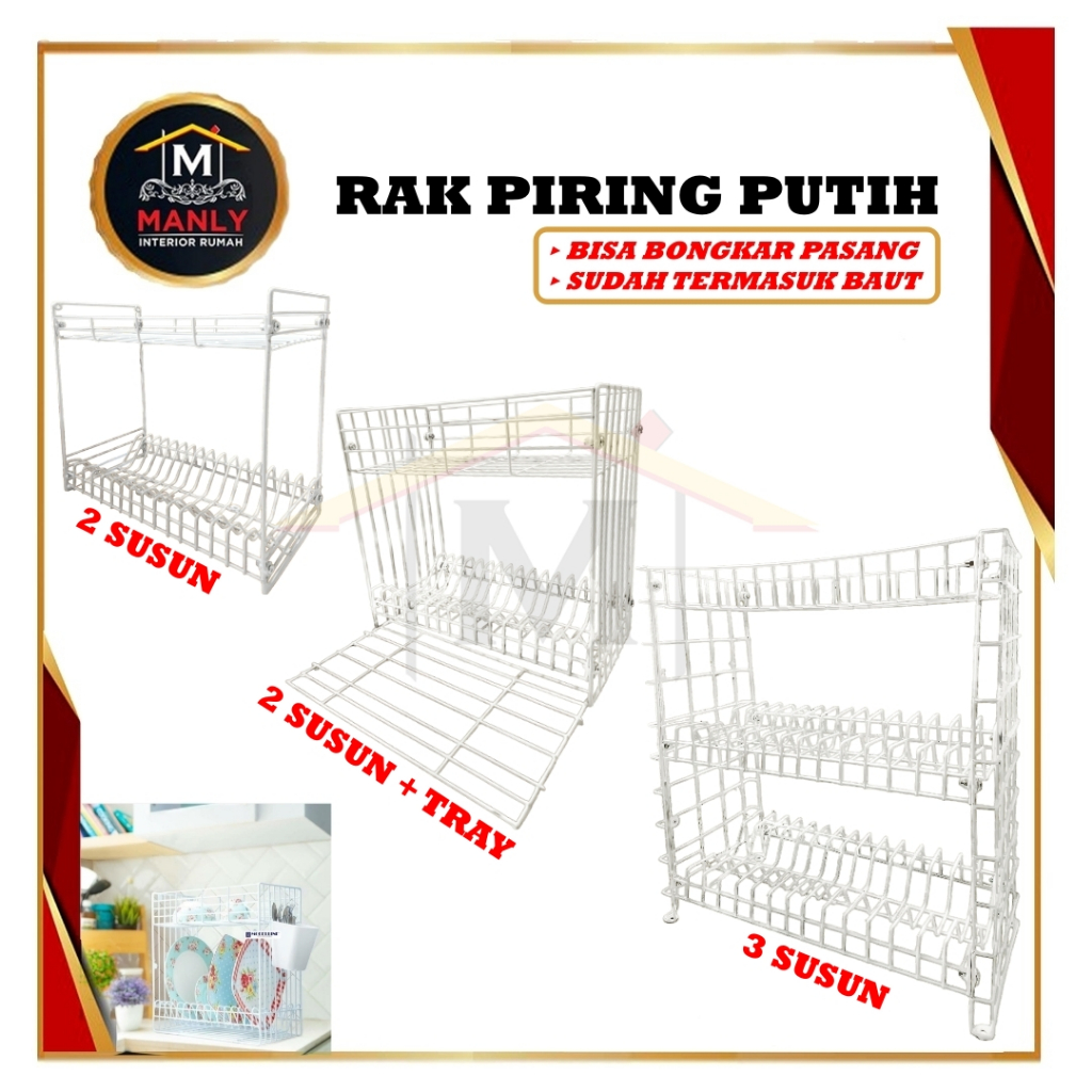 Jual Rak Susun Piring dan Gelas Bongkar Pasang Rak Serbaguna Kitchen ...