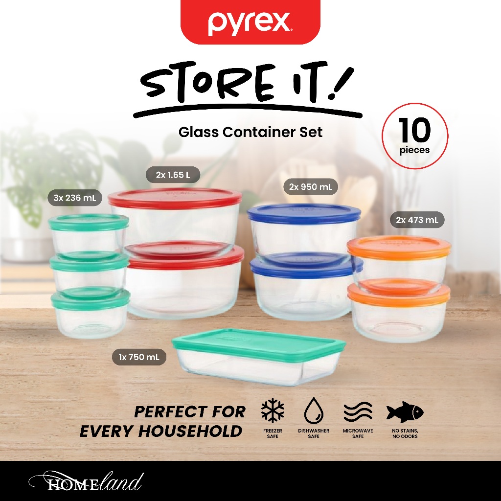 Jual PYREX Simply Store Glass Food Storage 10pcs - Kotak Makan Kaca ...