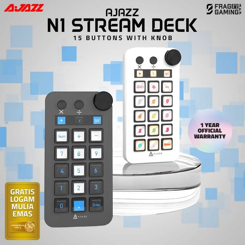 Jual Ajazz N1 Stream Deck 15 Multifunctional Console Panel Desktop with ...