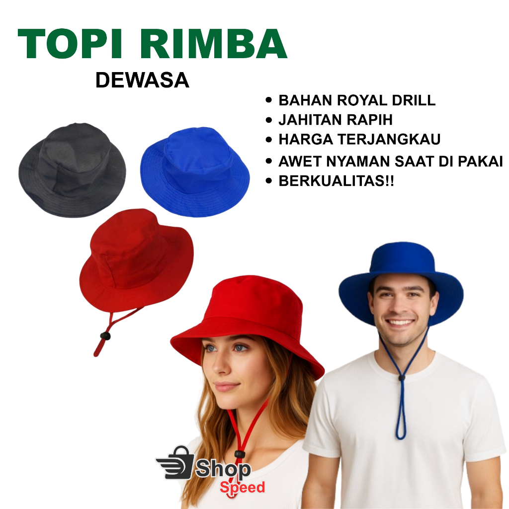 Jual TOPI RIMBA POLOS/TOPIRIMBA DEWASA/TOPI RIMBA PRIA WANITA/TOPI ...
