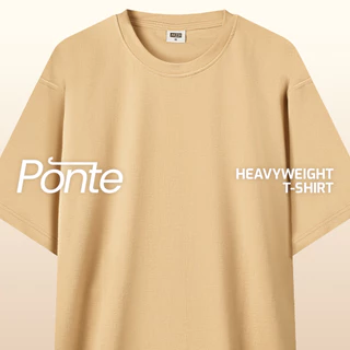 M231 T-Shirt Ponte Heavyweight Polos Oversized Pendek Khaki 0756H
