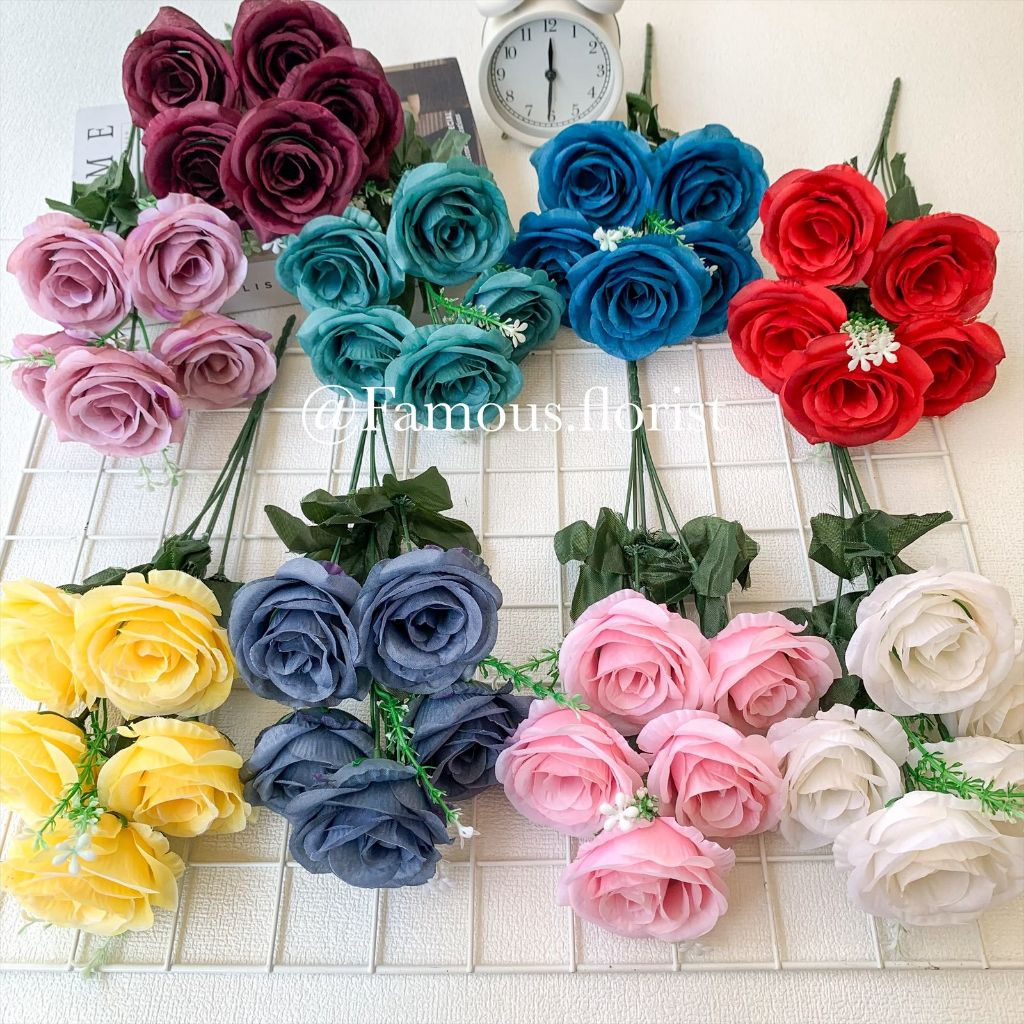 Jual Bunga Rose Tropis X5 Premium Bunga Artificial dekorasi | Shopee ...