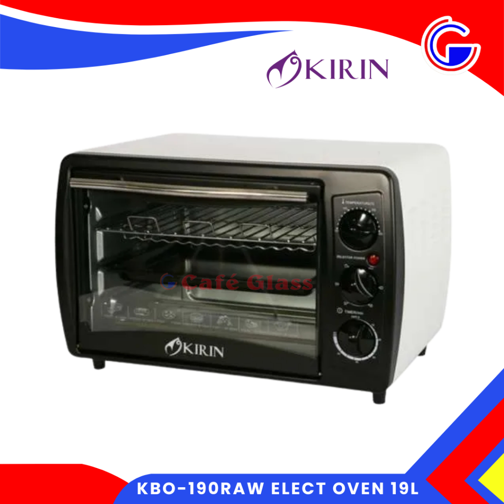 Kirin Electric Oven Kbo-190Raw 19L I Oven Listrik Serbaguna I Panggang Kue Dan Roti Body Putih [peti]