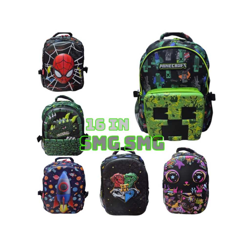 Jual TAS RANSEL ANAK SEKOLAH SD BACKPACK SMG 3D TIMBUL HARDCASE ...