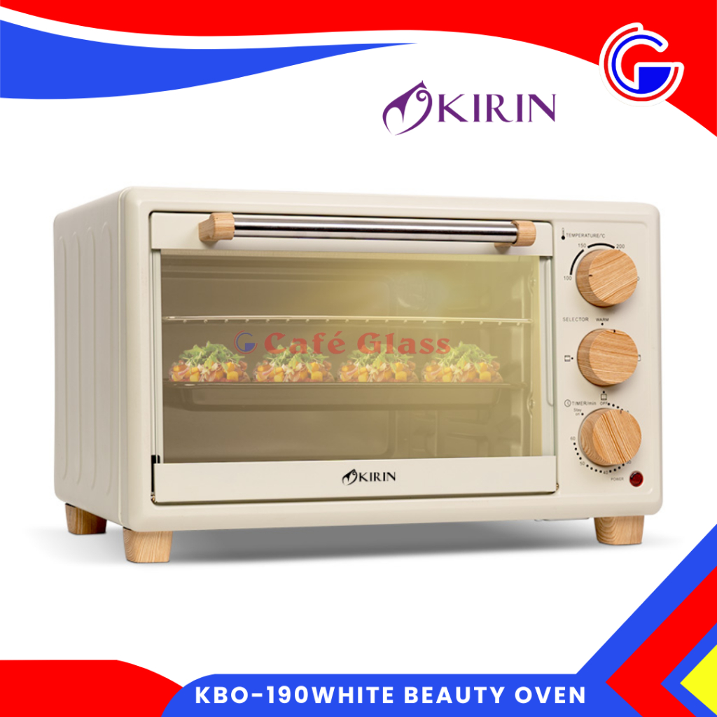 Kirin Oven Listrik Kbo-190 White Beauty Oven 19L I Low Watt 600W I Oven Panggang Listrik Minimalis