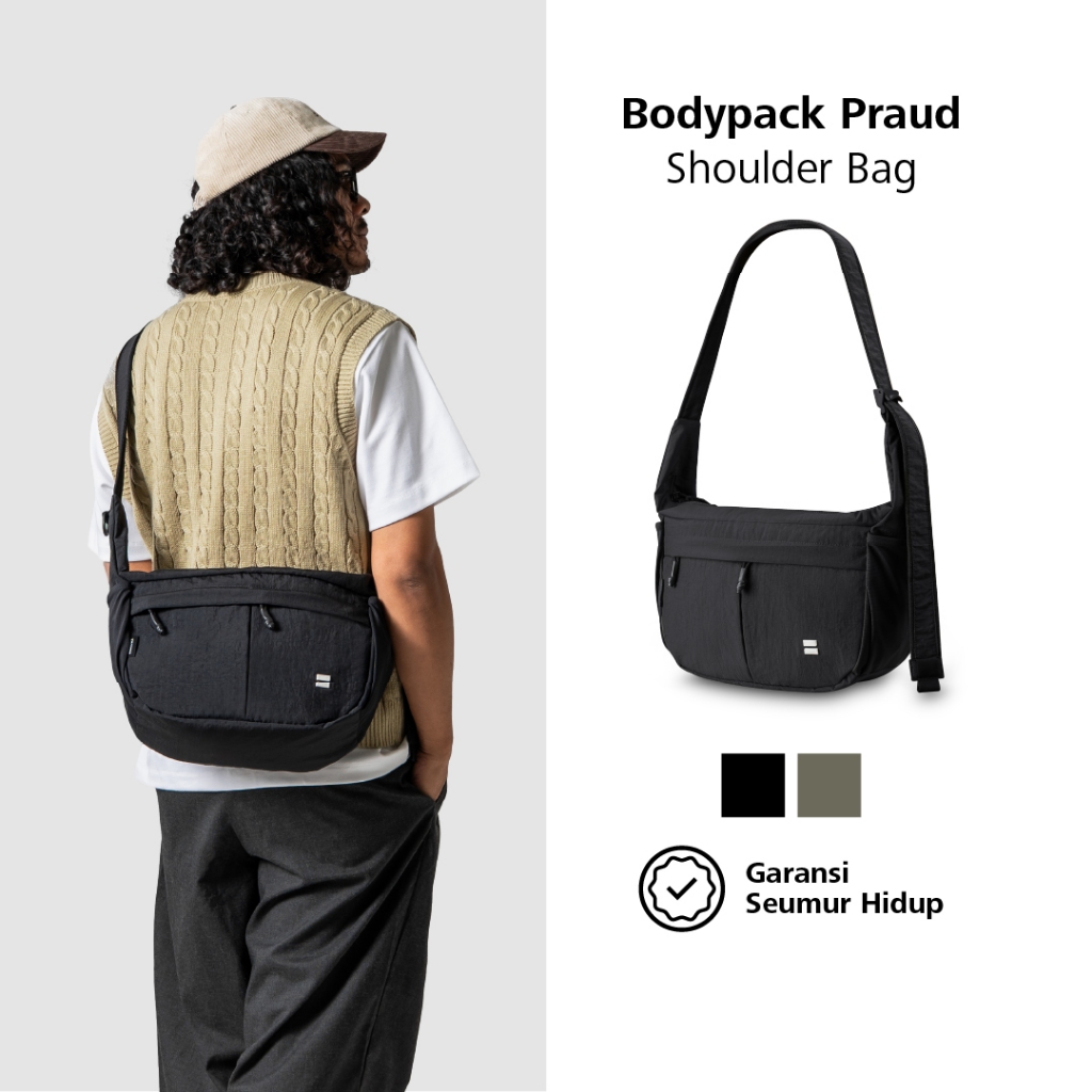 Jual Bodypack Praud Basic Shoulder Bag Tas Selempang Travel Simpel ...