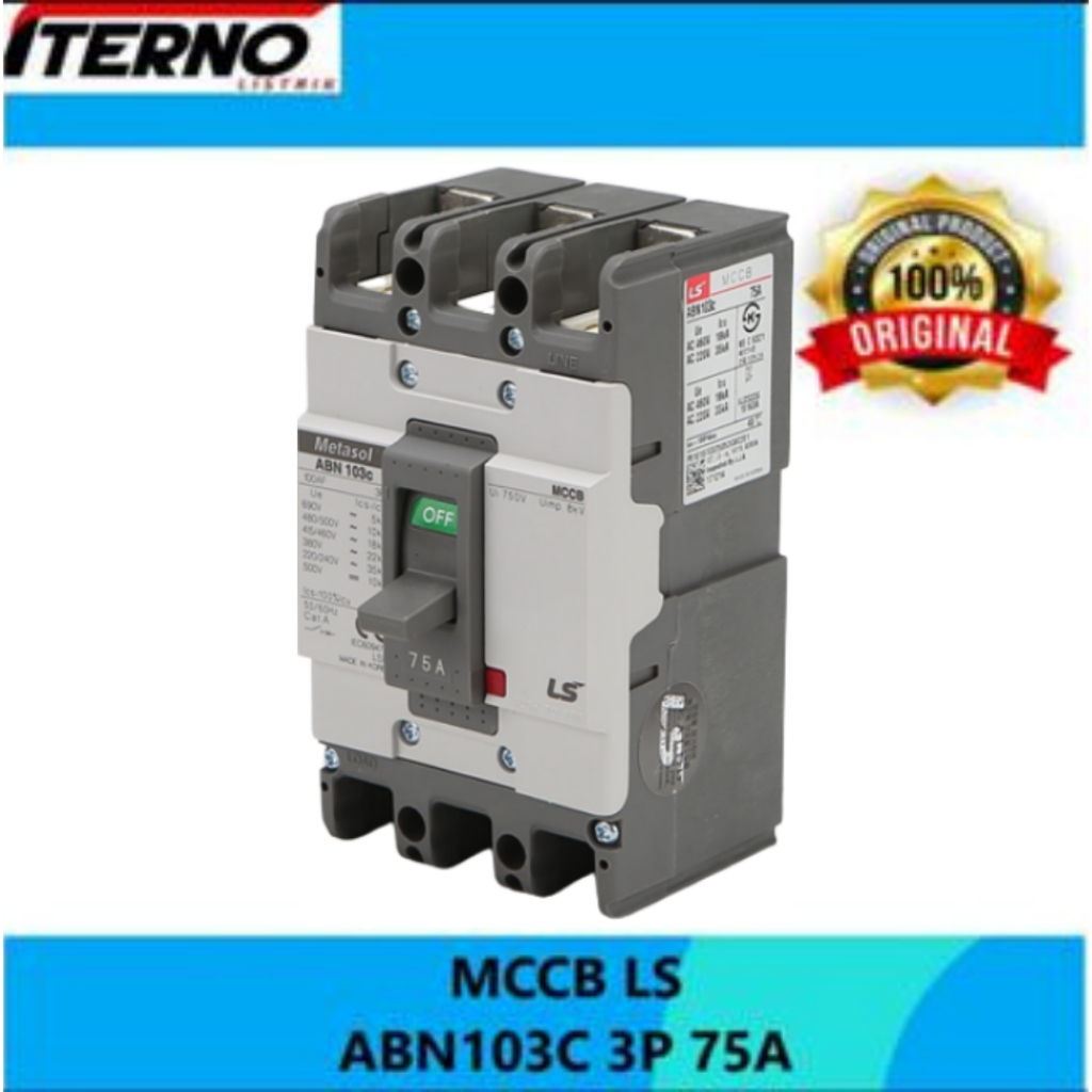 Jual Mccb Abn103c 3p 75a Ls Metasol Abn 103c Shopee Indonesia