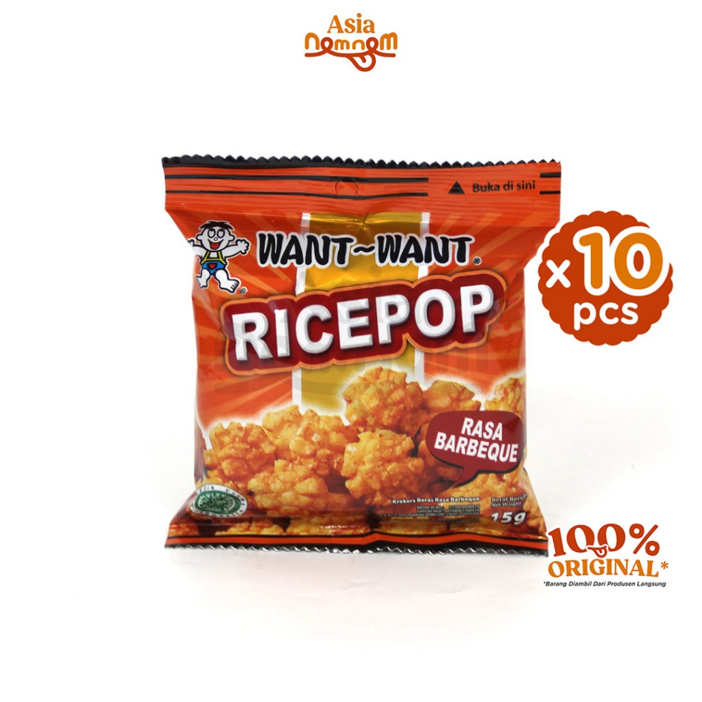 Jual Want-Want Rice Pop 15gr - BBQ Flavor ( 10 Pcs ) | Shopee Indonesia