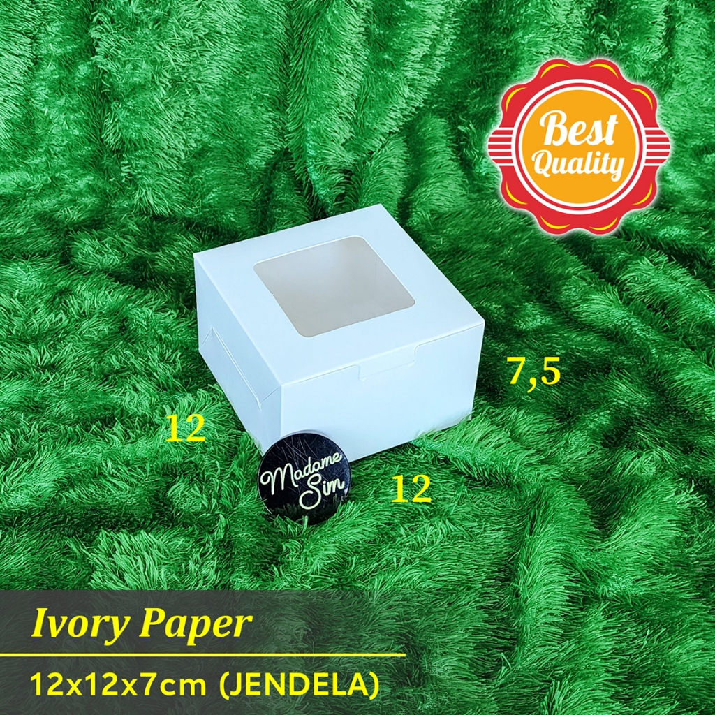 Jual BOX IVORY - BOX SNACK LAMINASI - KOTAK CAKE ROTI 12x12x7 - JENDELA ...