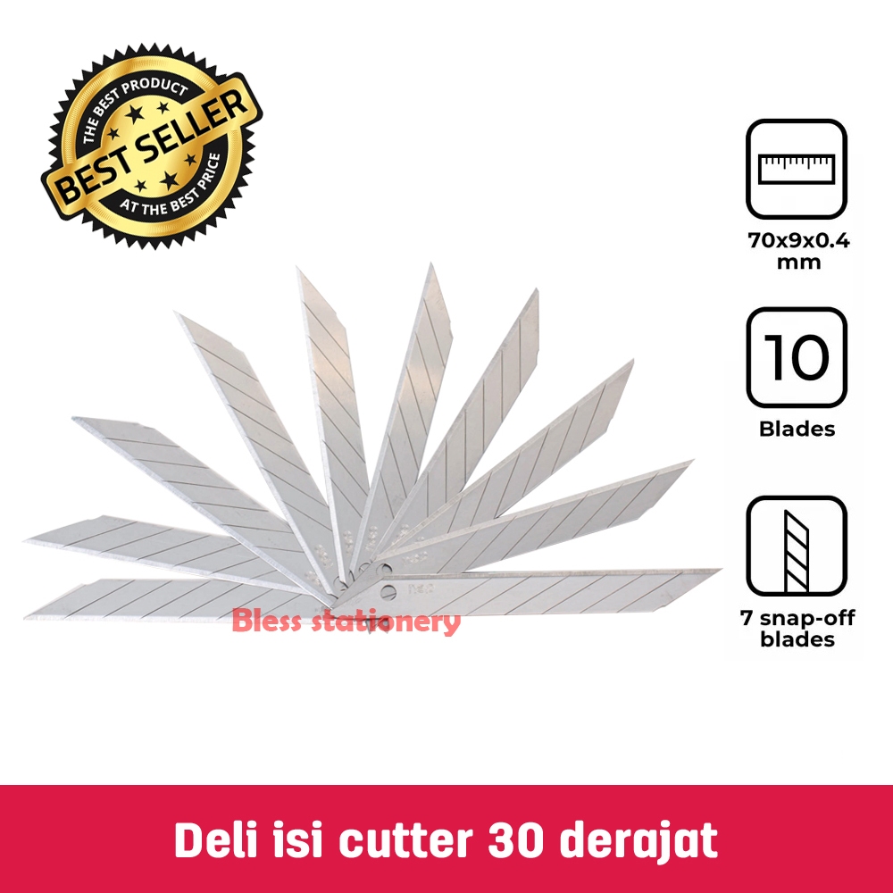 Jual Deli isi cutter 30 derajat isi ulang cuter runcing Refill Cutter ...