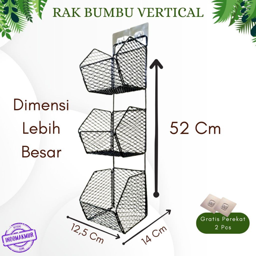 Jual RAK Rak Bumbu Vertikal 3 Susun Rak Keranjang Vertikal 3 Susun ...