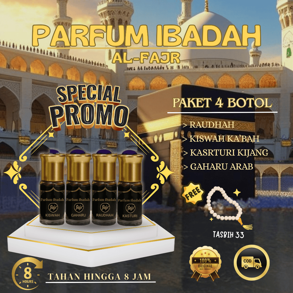 Jual [COD] Beli 1 GRATIS 3 Botol Paket Parfum Sholat (Kasturi Kiswah ...